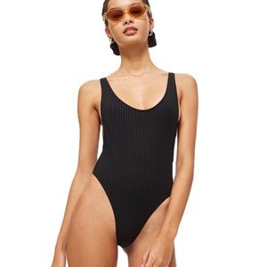 TOPSHOP Ribbed Scoop Neck One Piece Swimsuit